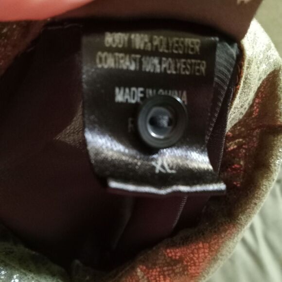 SHEER long sleeve blouse with tortoise shell gold trim & cut-out shoulders - Picture 10 of 10